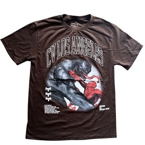 Marvel Venom vs Spider Man Graphic T Shirt Mens Medium Brown CV Los‎ Angeles